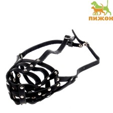 A muzzle leather mesh with jumper No. 4, rottweiler (length of 9 cm, muzzle 34 cm),