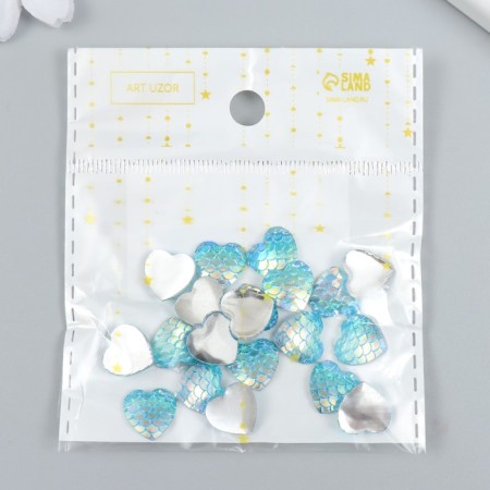 Decor for creativity Plastic "Scales Blue - Heart" 1.2x1.2 cm-3