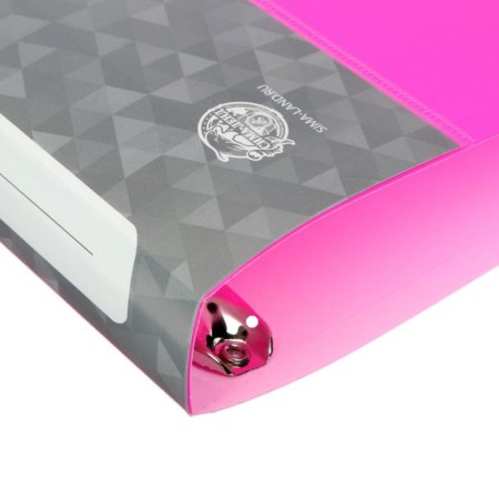 Folder on 4 rings A4, Calligrata, 25 mm, 700 μm, internal and end pocket, pink-2