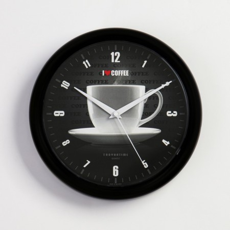 Wall clock, series: kitchen, "cup", smooth move, d = 24.5 cm