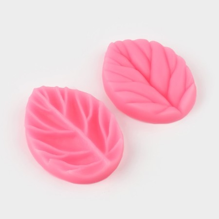 Mold "Cherry Leaf", silicone, 2 parts 7.5 × 5.5 cm, color mix-2