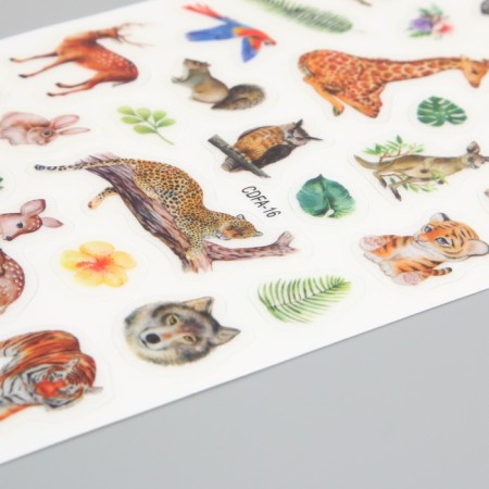 Plastic sticker "Wild animals" mix 10x21.5 cm-3