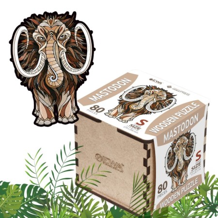 Wooden figured puzzle EWA "Mastodon Mammoth", 28 × 21 cm-1