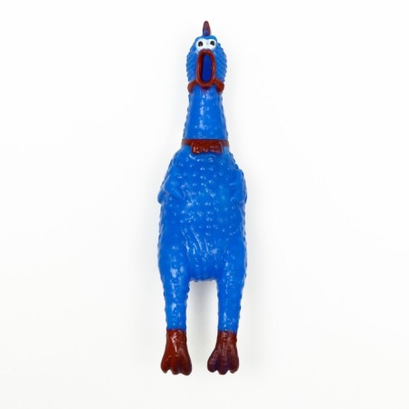 Toy of the "thoughtful chicken" small for dogs, 16.5 cm, bright blue-1