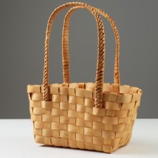 Wicker basket, 31 x 18.5 x 15/34.5 cm, sequoia