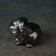 Figure Kashpo "Bunny with a hare" black with silver, 10cm