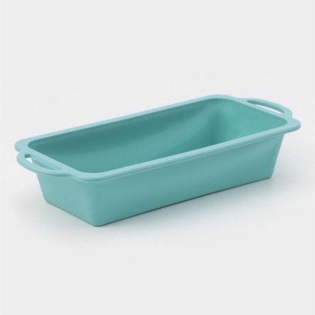 Silicone form for baking "Bread", 31.5 × 14 × 6.5 cm, turquoise color