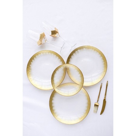 Glass dessert "Burleske", d = 21 cm, gold color-8