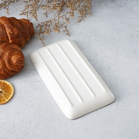 Ceramic rectangular "Temptation", 20 × 11 × 2 cm, beige color-8