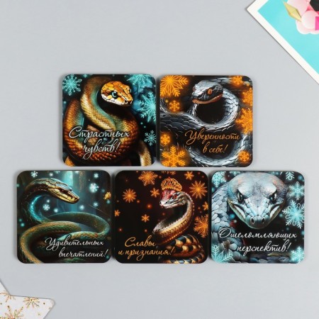 Magnet tree "New Year snakes" 7x7 cm mix 5 types-1