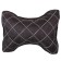 Car Bone pillow, on the headrest, SkyWay Expensiv Alcantara Black, White line, S08003001