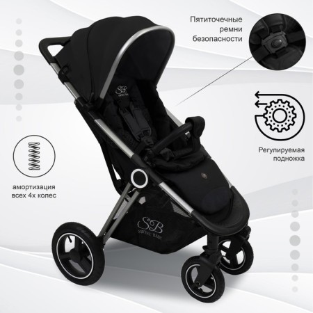 Walking stroller Sweet Baby Suburban Light, color Light Black-3
