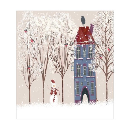 A set of napkins for setting the “Snowman in the yard”, rectangular, size 32x46 cm, 4 pcs-2