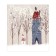 A set of napkins for setting the “Snowman in the yard”, rectangular, size 32x46 cm, 4 pcs