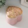 Coramics box, metal "Heart with leaves" Pink 9x8.5x7.2 cm