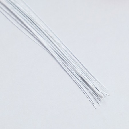 Floristic wire in a white paper braid, length 36 cm, 0.55 mm, set 20 pcs-1