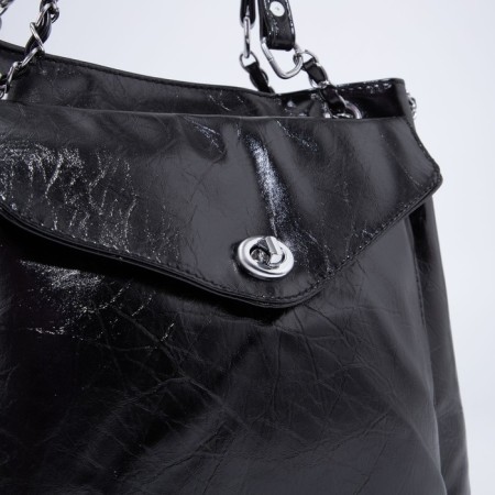 Bag Female Tout with zipper, black color-3