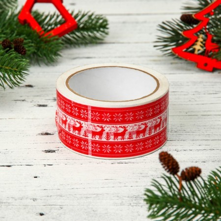 New Year's adhesive tape with the logo "Olenselkiyuing 1", 48 x 45 m, 45 μm-1
