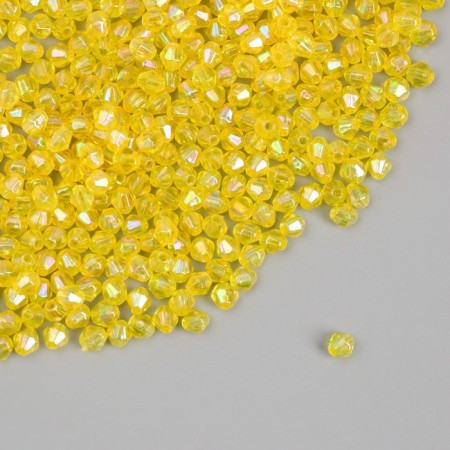 Beads for creativity Plastic "Rhombus Crystal Holography" Yellow "set 20 grams 0.4x0.4 cm-1