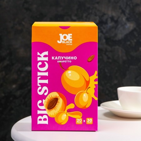 Soluble Coffee drink Joe Black Big Stick "Kapuchino Amaretto", 30 g-1