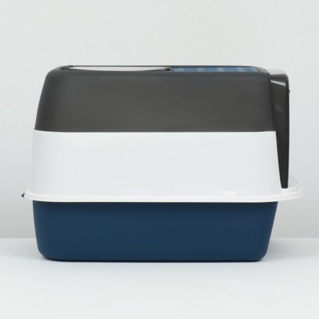 Closed transparent toilet 51 x 34 x 37 cm, blue+scoop-5