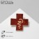 Brooch "Medicine" Cross, red color in gold