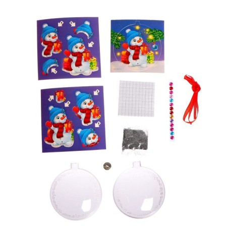New Year's set for creativity. Application in the ball "New Year! Snowman "-5