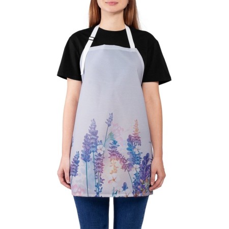 Apron kitchen with a “lavender morning” photo print, adjustable, size OS