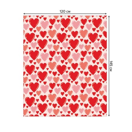 The tablecloth “Sea of ​​hearts”, rectangular, Saten, size 120x145 cm-1
