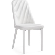 Stool on a metal frame hairdryer r metal/eco -leather, white/white 46x56x91 cm