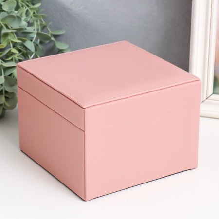 Casket to the leatherette for jewelry "Sugar cotton wool" 16x16x11.8 cm-3