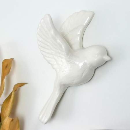 Decor wall ceramics "White Bird" 6.6x12.2x19.2 cm-1