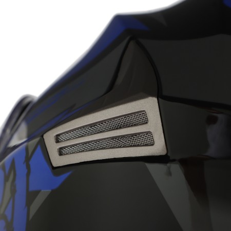 Modular helmet with two visors, size XL (60-61), model-BLD-160E, black and blue-15