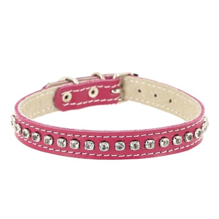 Belly leather two-layer leather with rhinestones, Osh 20-24 x 1.2 cm, Mix of flowers