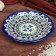 Plate of the Rishtan ceramics "Flowers", blue, flat, 15 cm