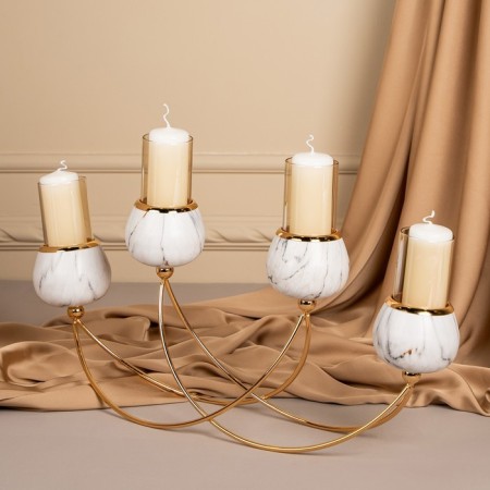 Climber metal, glass "plexus" for 4 candles 47 x 10 x 28 cm-7