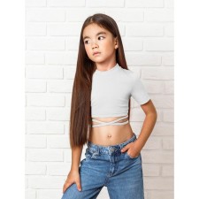 Top for a girl with short sleeves Amarobaby Generation, height 128 cm, white color