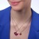 Kulons "Demetrines" two hearts complement each other, red-lilac color in silver, 45 cm