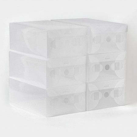Shoe storage box with Large Size lid, 20 × 33 × 12 cm, 6 pcs