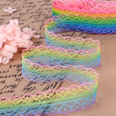 Capricon lace "Rainbow Bright", 28 mm × 10 ± 1 m, color multi -colored # 1-2