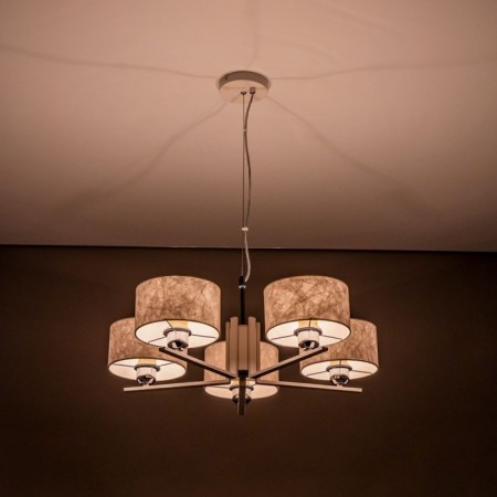 Suspended chandelier Citilux "Tilda" CL469150, 64x64x30 cm, 5x75W, E27, white color-5