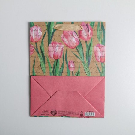 Package Gift Crafts Vertical, packaging, “tulips”, MS 18 x 23 x 10 cm-3
