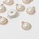 Pearl suspension circle 1.8 × 1.5 × 0.7 cm, (set 10 pcs.), White color in gold
