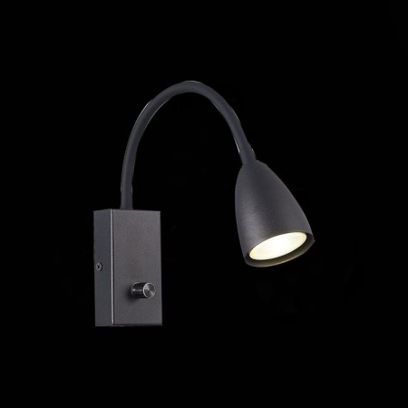 Wall lamp GU10, 1x3W, 6x24 cm, black color-1