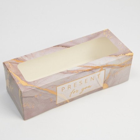 Confectionery packaging, cupcake box with a window, Present for You, 26 x 10 x 8 cm