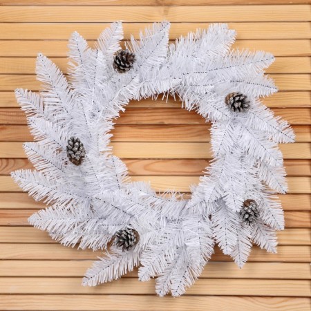 New Year's Wreath "White" bump silver 55cm-1