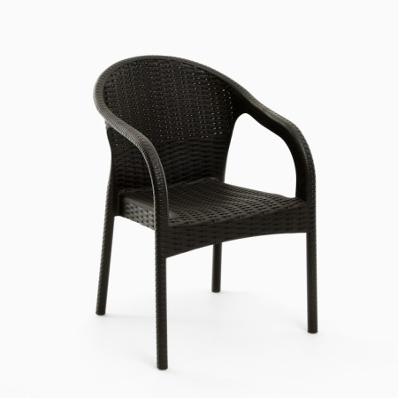 Set of garden furniture: 2 chairs + table, dark brown-5