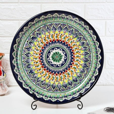 Largan Rishtan ceramics "Patterns", 37 cm, blue, mix-1