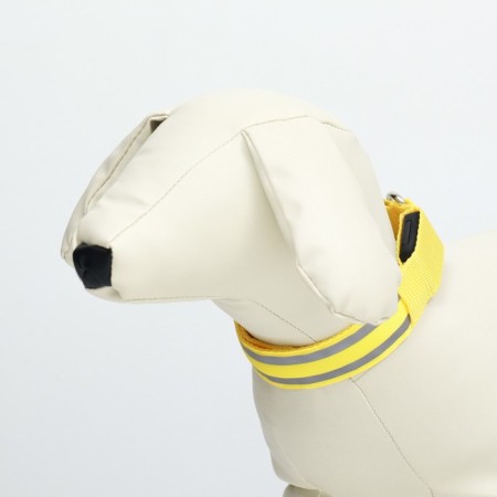 Collar with backlight double strip size S, Osh 35-43 x 2.5 cm, 3 glow modes yellow-2