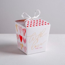 Bonbonniere box, gift packaging, “With Love”, 7.5 x 8 x 7.5 cm